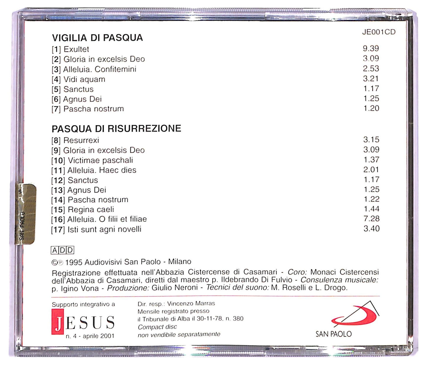 EBOND Various - Ressurrexit messa e canti gregoriani CD CD083908