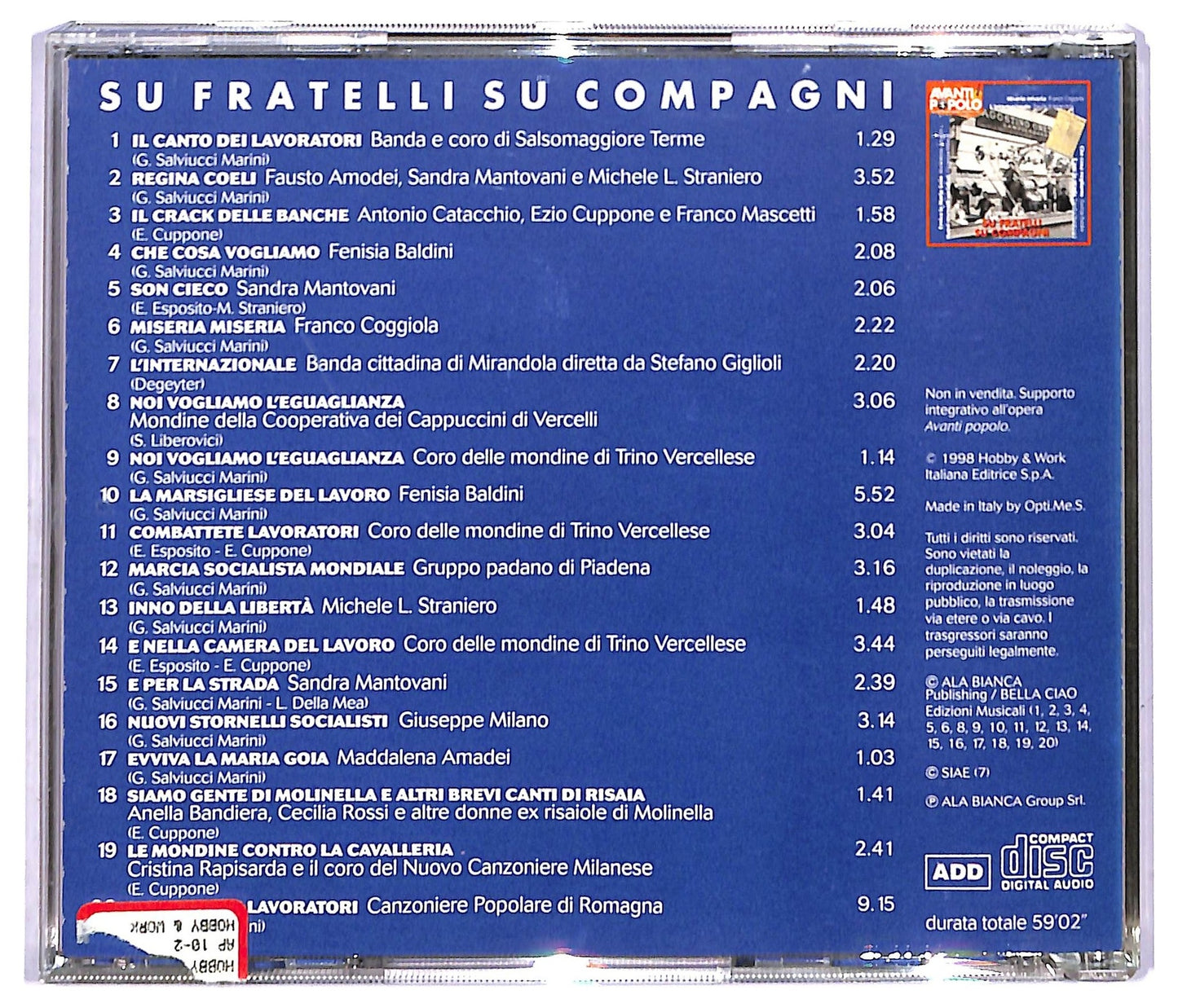 EBOND Various - Avanti Popolo - Su Fratelli su compagni CD CD084050