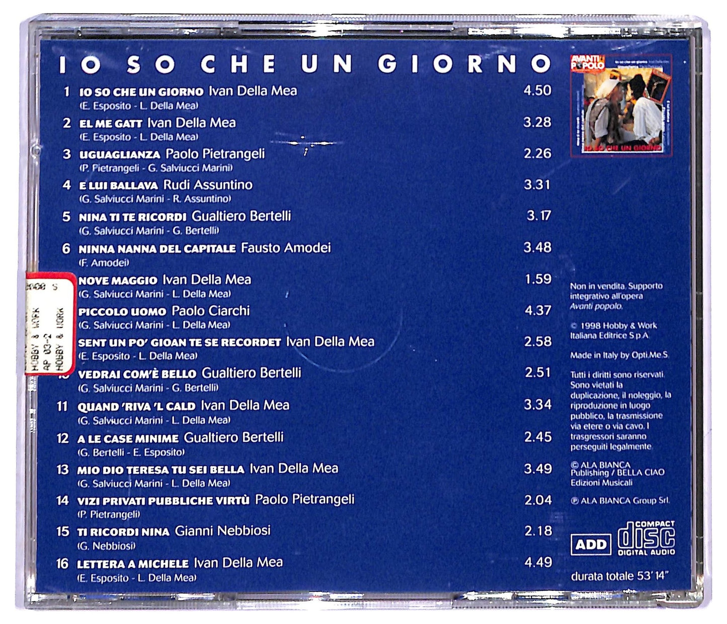 EBOND Various - Avanti Popolo - Io So Che Un Giorno CD CD084110