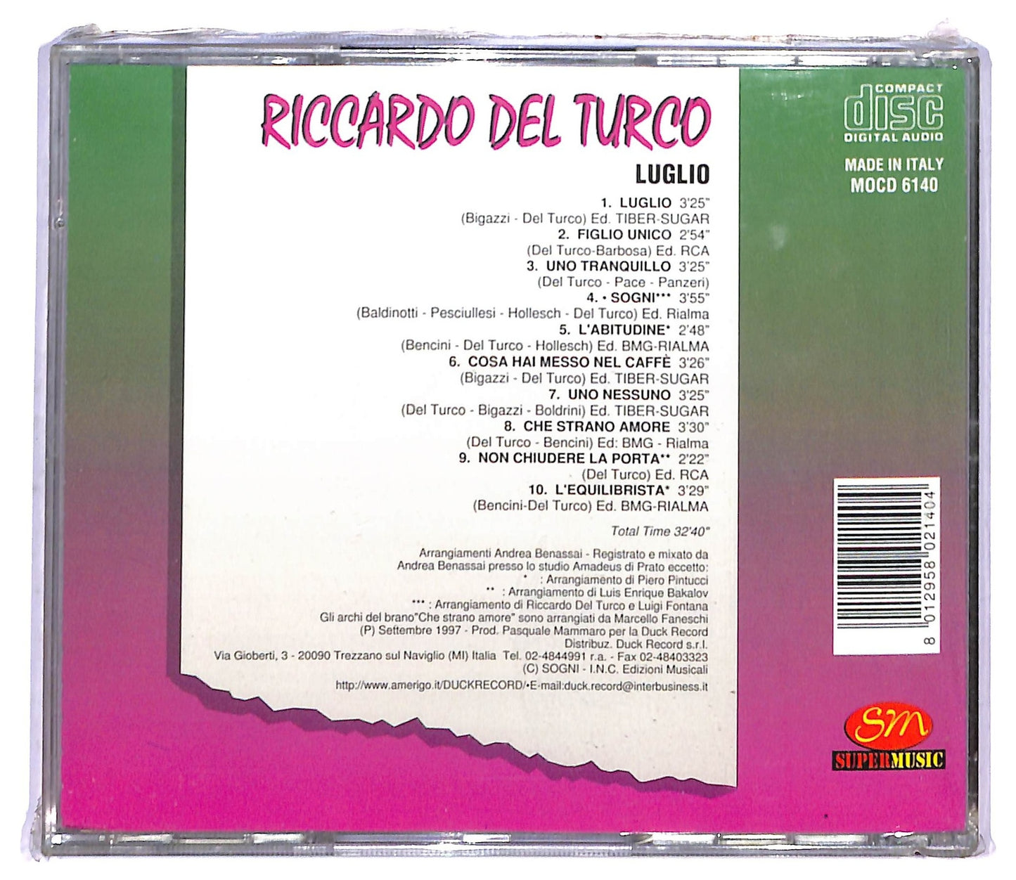 EBOND Riccardo Del Turco - Luglio CD CD084631