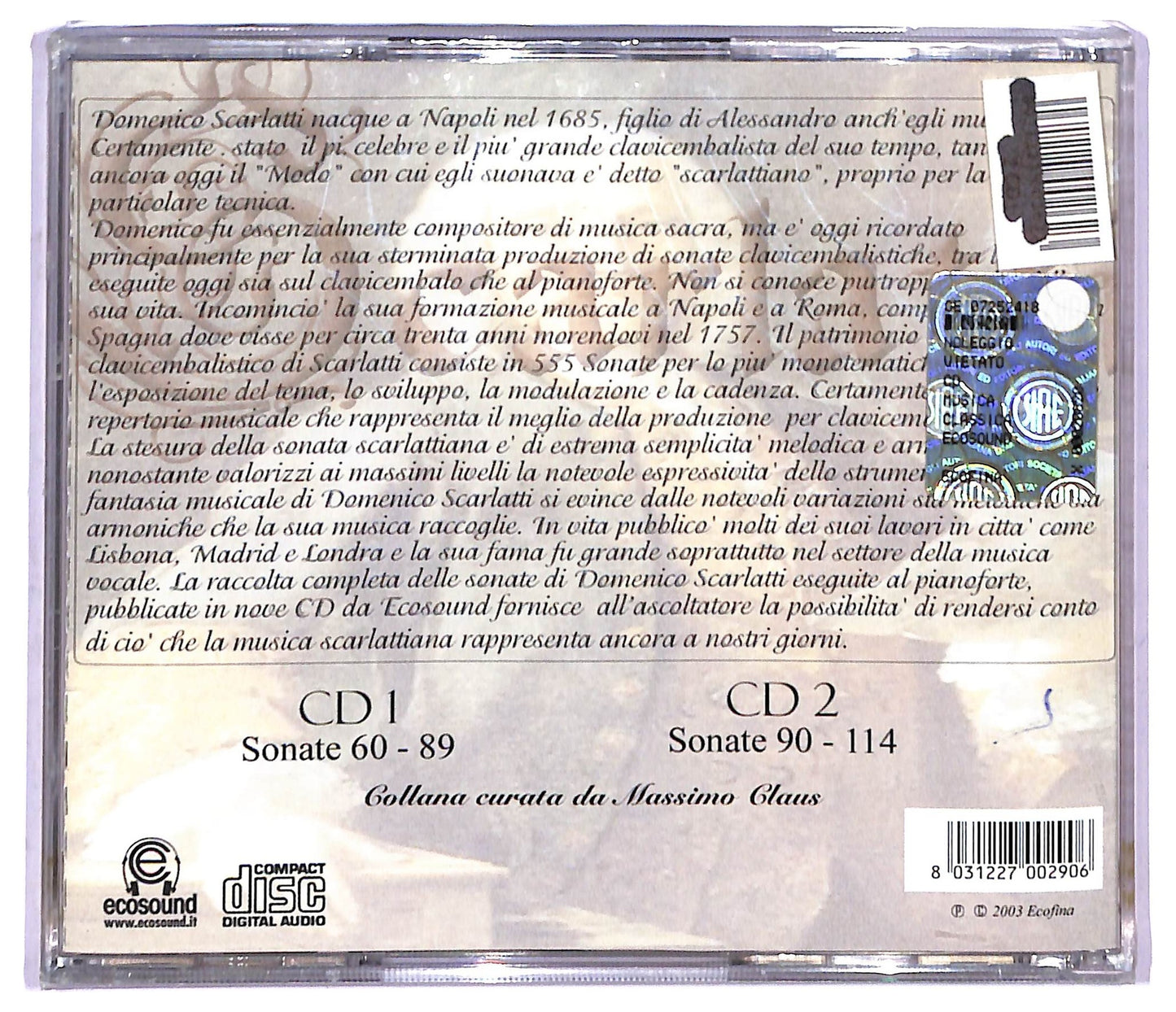 EBOND Scarlatti - Le Sonate per clavicembalo vol.2 CD CD085442