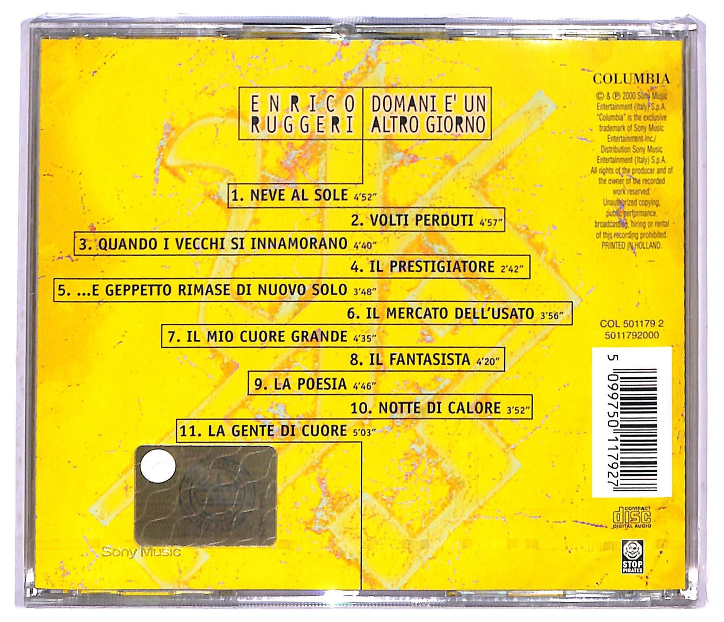 EBOND Enrico Ruggeri - Domani E Un Altro Giorno CD CD085653
