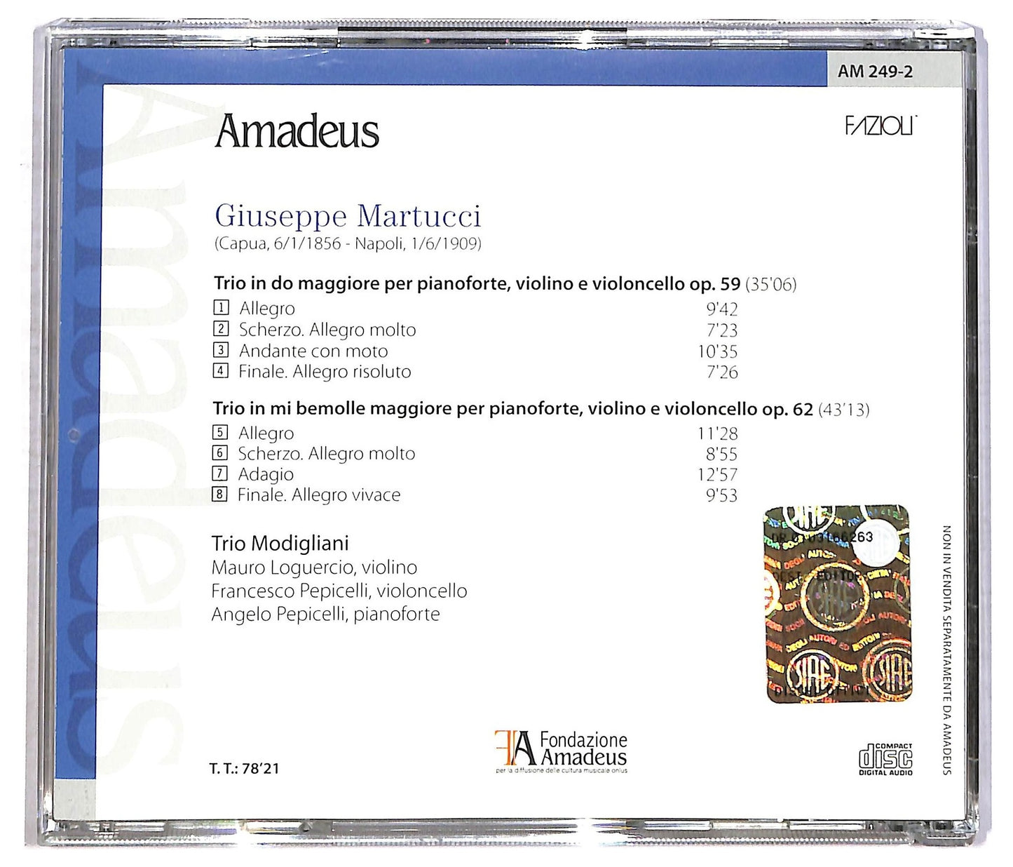 EBOND Giuseppe Martucci - Trii Per Pianoforte E Archi Op.59 E 62 CD CD086425