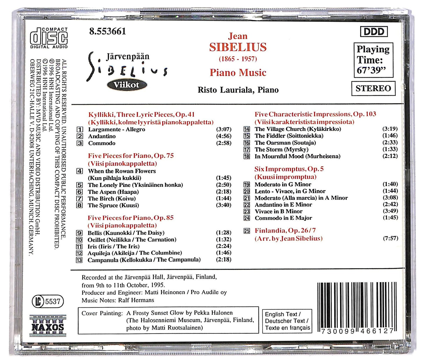EBOND Sibelius - Piano Music CD CD086446