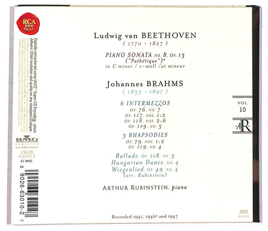 EBOND Beethoven Brahms Rubinstein - Piano Sonata Op.13 CD CD086503