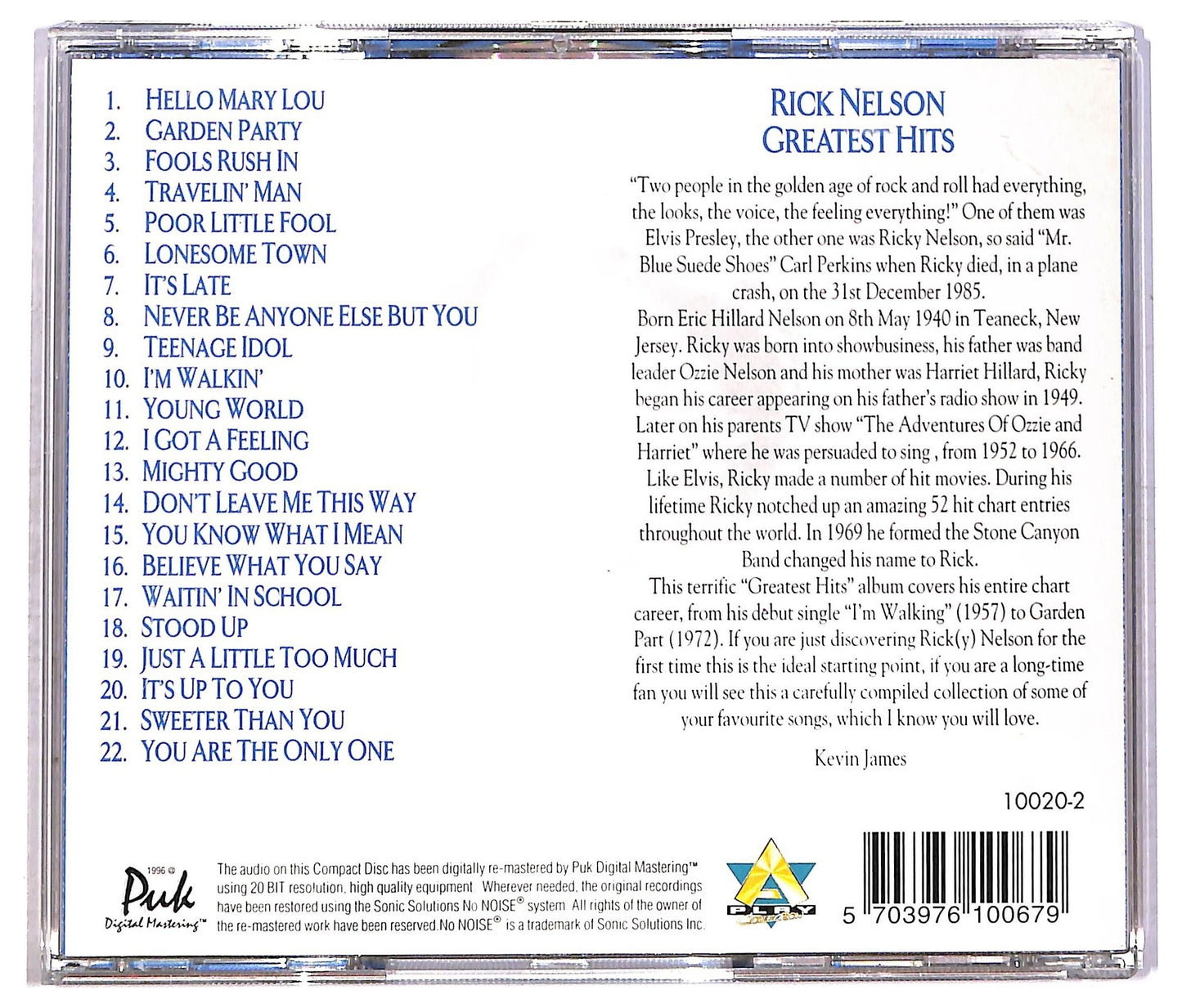 EBOND Rick Nelson - Greatest Hits CD CD086517