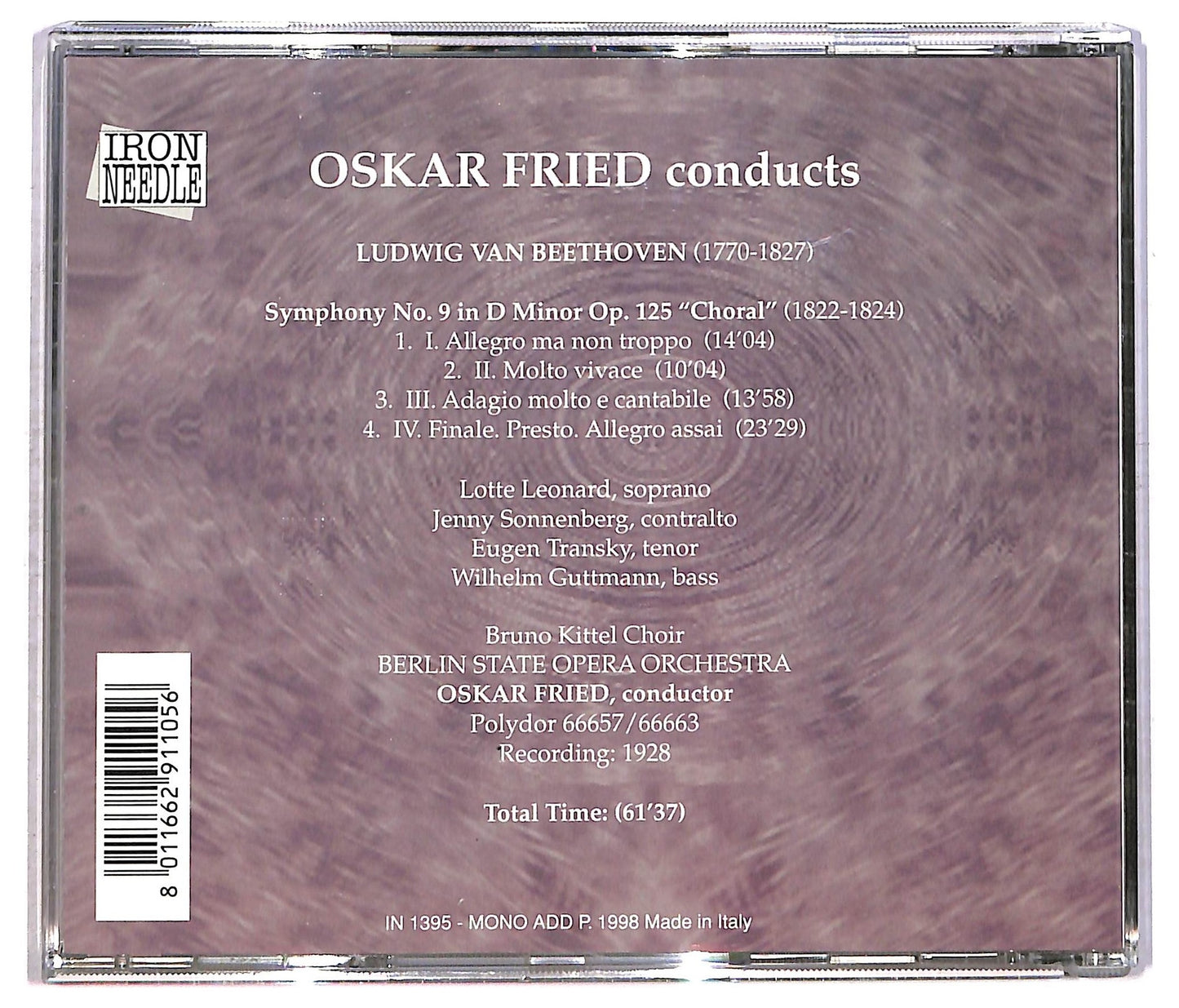 EBOND Oskar Fried - Beethoven Symphony no.9 CD CD086518