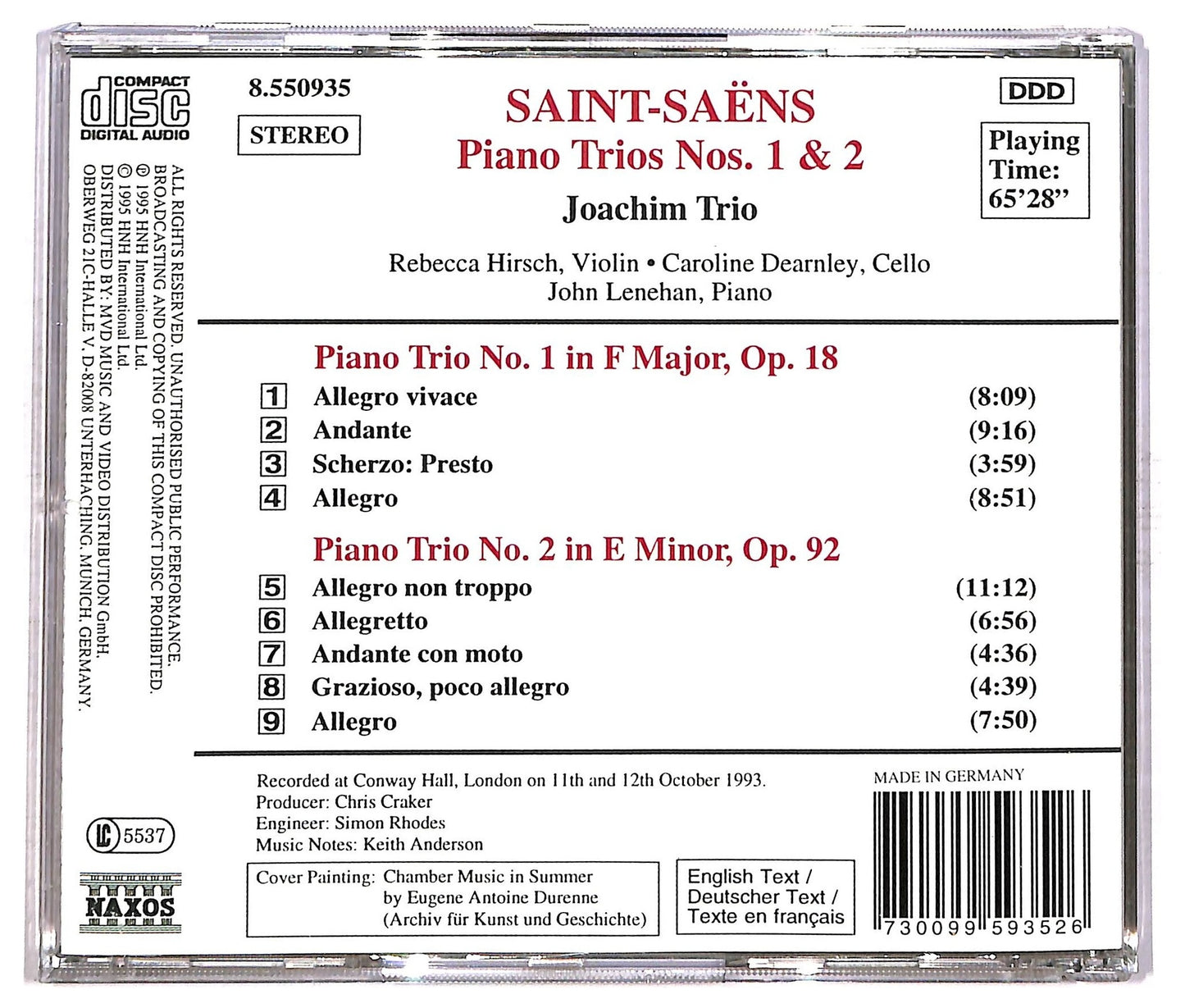 EBOND Saint-Saens Joachim Trio - Piano Trios Nos. 1 & 2 CD CD086532