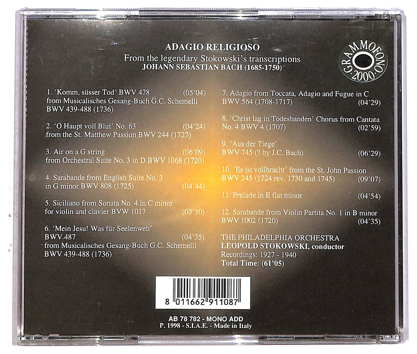 EBOND Bach - Adagio Religioso CD CD086535