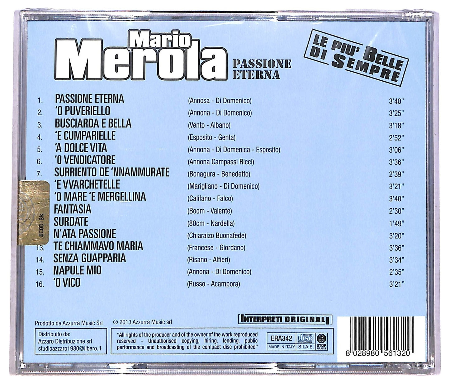 EBOND Mario Merola - Passione Eterna le piu belle di sempre CD CD086640