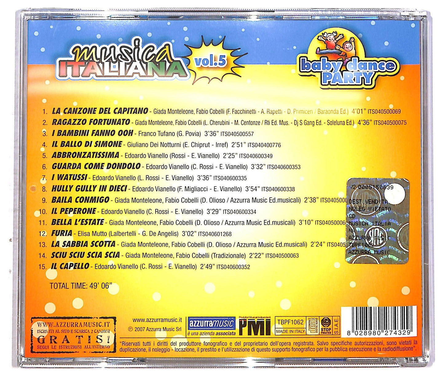 EBOND Various - Musica Italiana Vol 5 Baby Dance Party CD CD086953