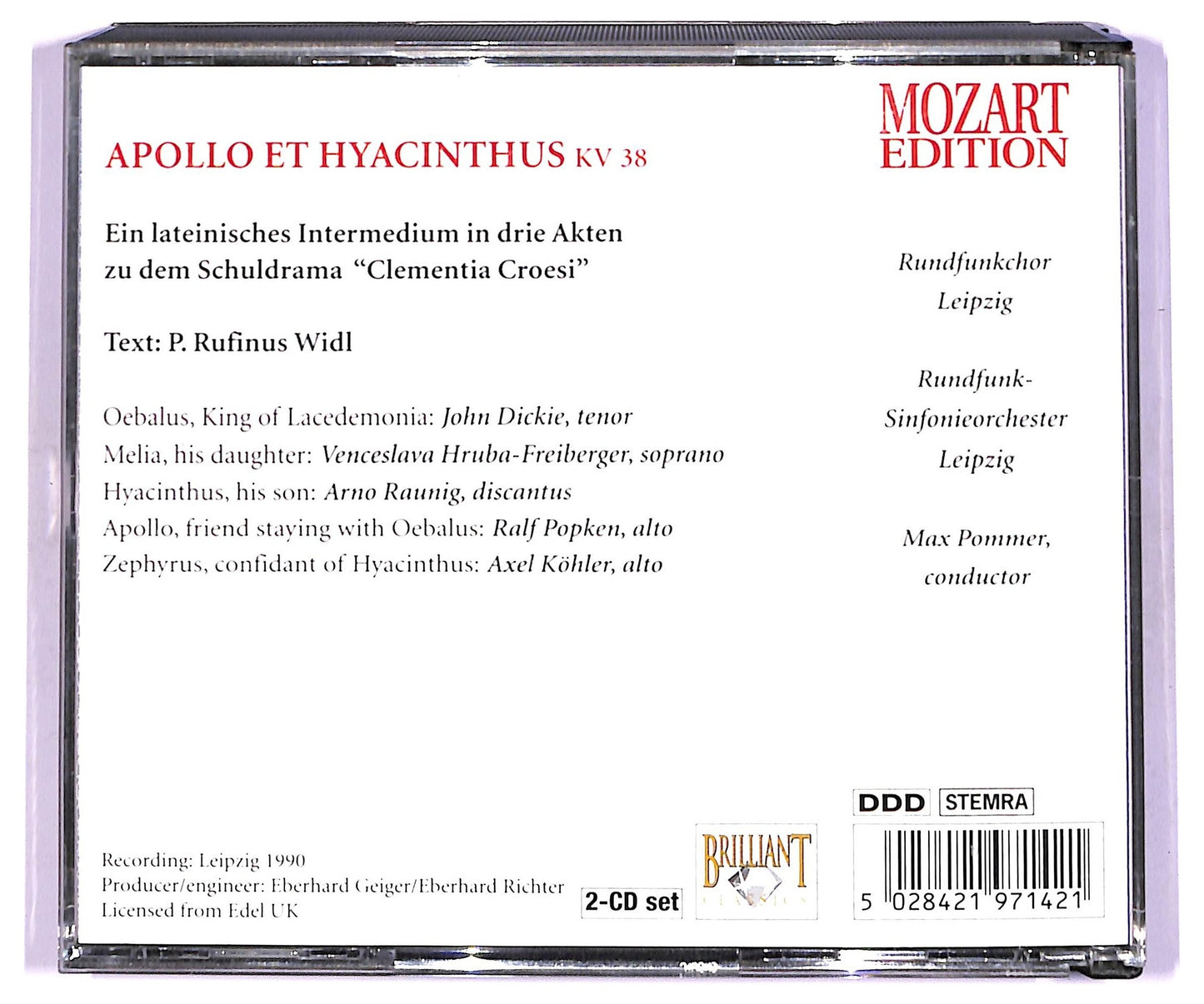 EBOND Wolfgang Amadeus Mozart - Apollo Et Hyacinthus KV 38 CD CD087133