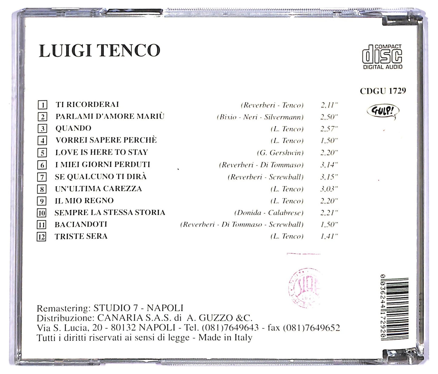 EBOND Luigi Tenco - I Grandi Successi CD CD087358