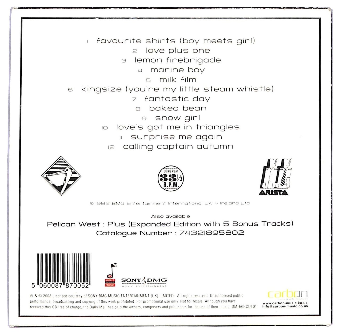 EBOND Haircut One Hundred - Pelican West CD CD087404