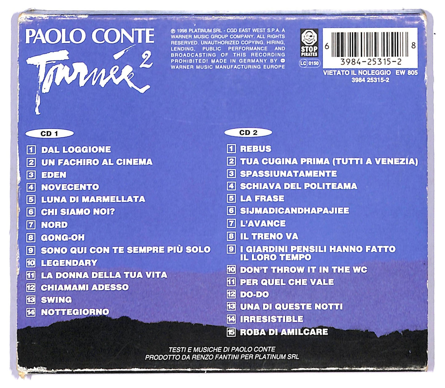 EBOND Paolo Conte - Tournee 2 CD CD087611