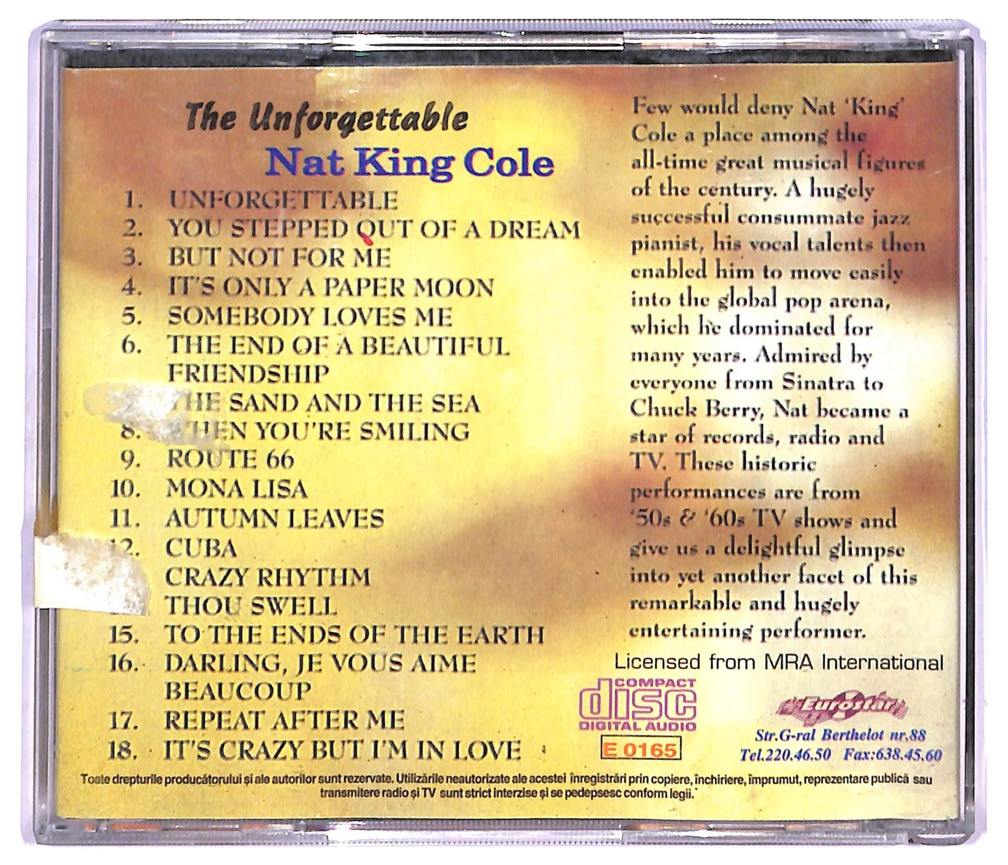 EBOND Nat King Cole - The Unforgettable CD CD087719