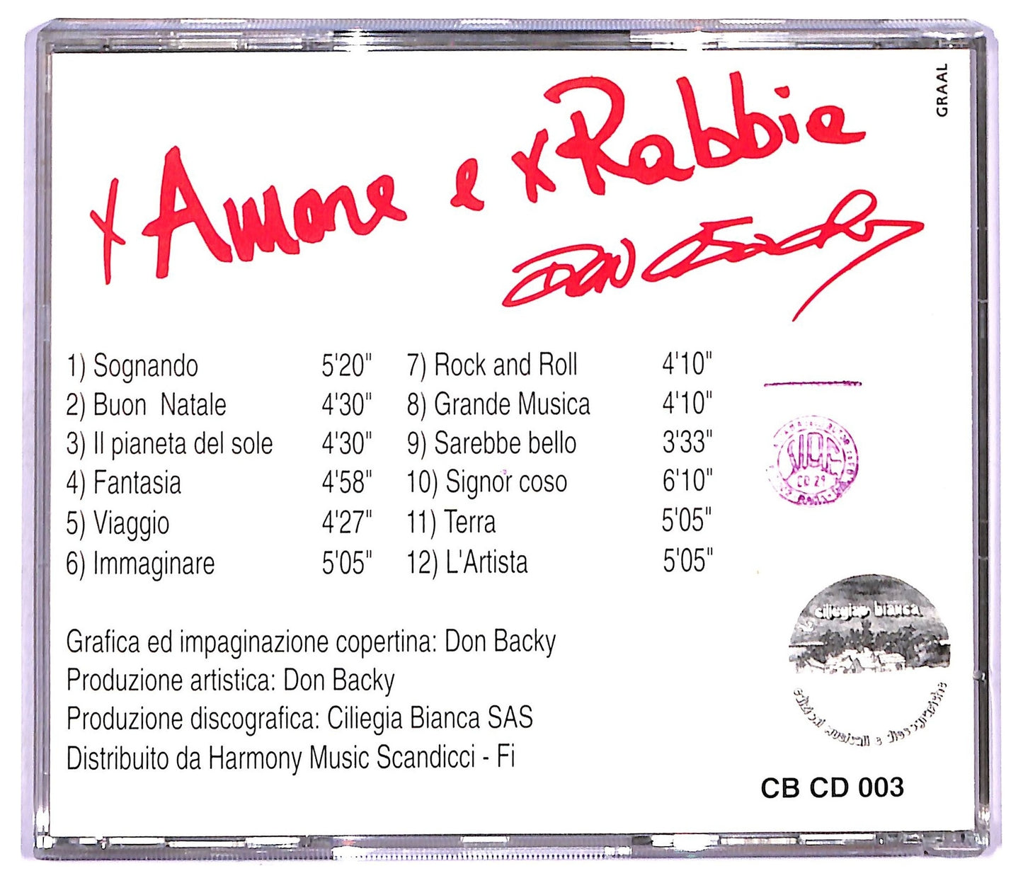 EBOND Don Backy - X Amore E X Rabbia CD CD087723