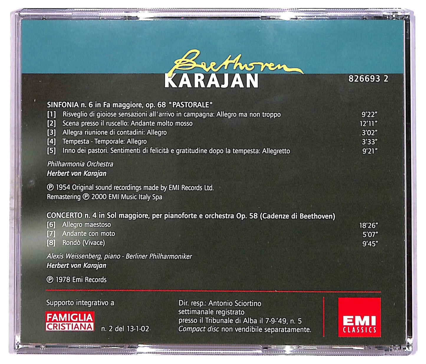 EBOND Beethoven Karajan - Sinfonia n.6 in fa maggiore CD CD087816