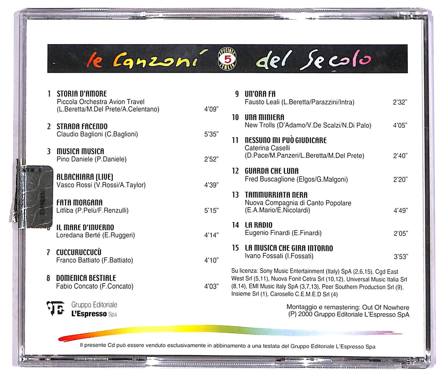 EBOND Various - Le Canzoni Del Secolo - Speciale Italia 5 CD CD087847