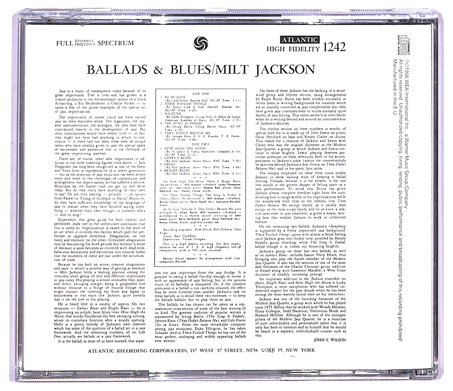 EBOND Milt Jackson - Ballads & Blues CD CD088061