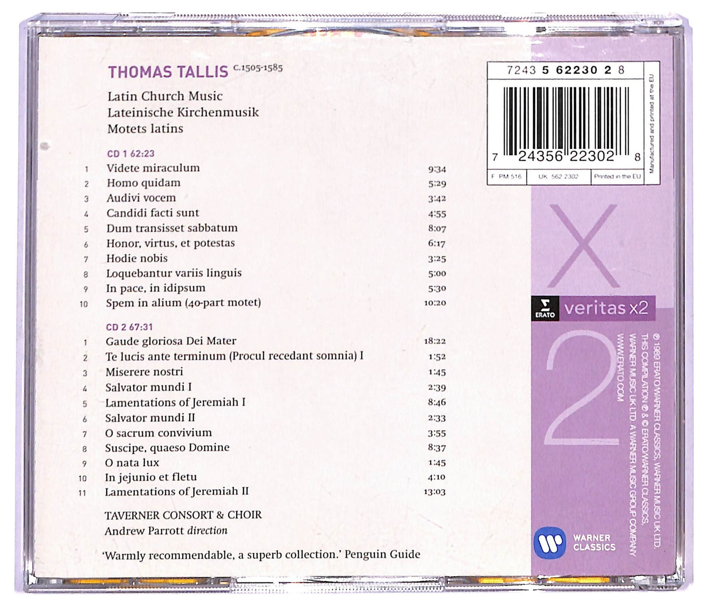 EBOND Tallis - Spem In Alium Latin Church Music CD CD088066