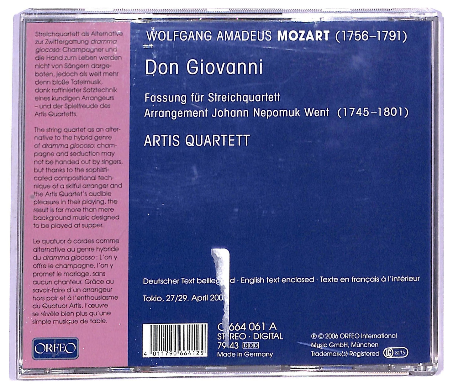 EBOND Artis Quartet - Mozart . Don Giovanni Artis Quartet CD CD088068