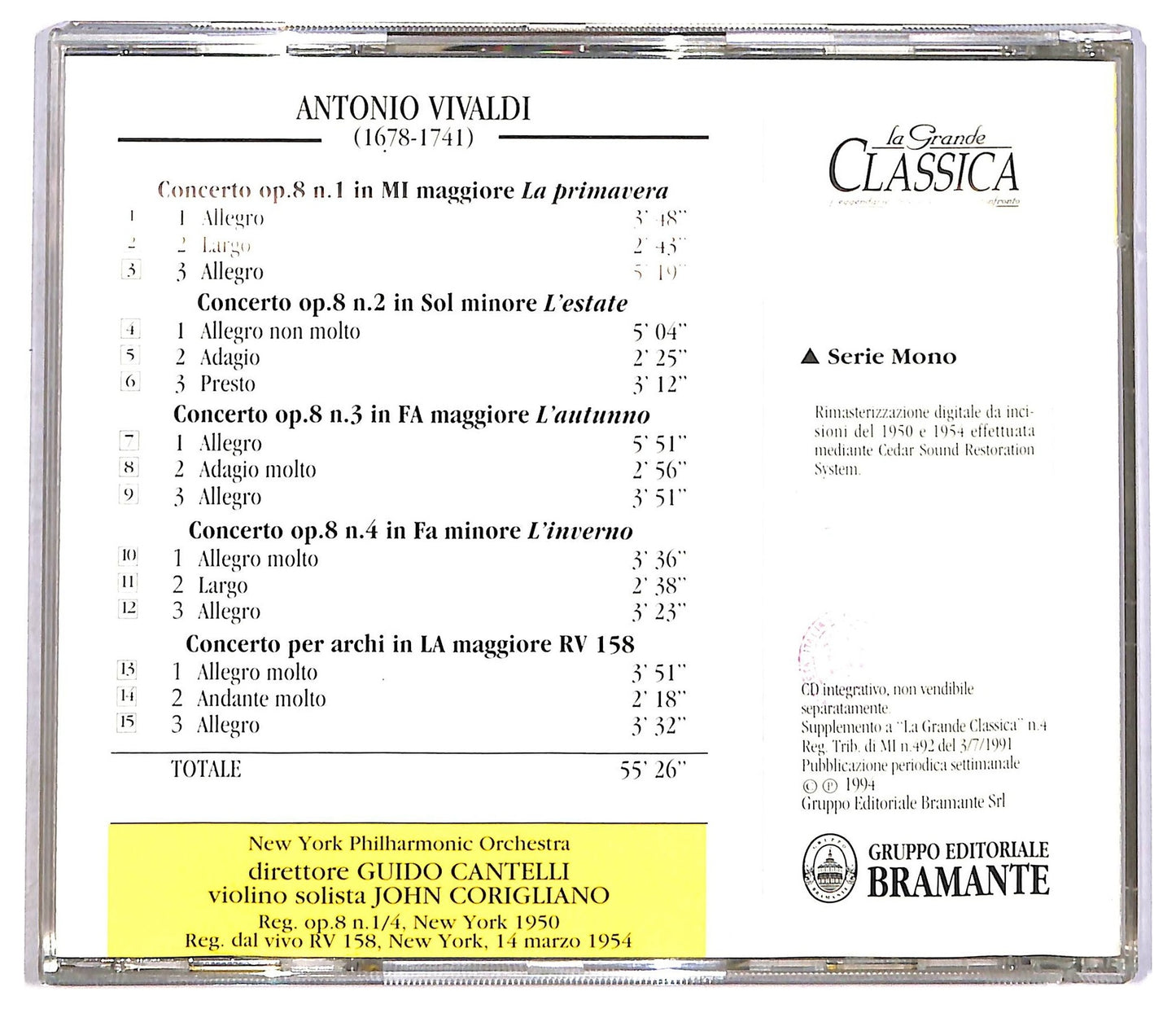 EBOND Vivaldi - Le Quattro Stagioni Il Cimento Dell'Armonia E Dell'Invenzione CD CD088262