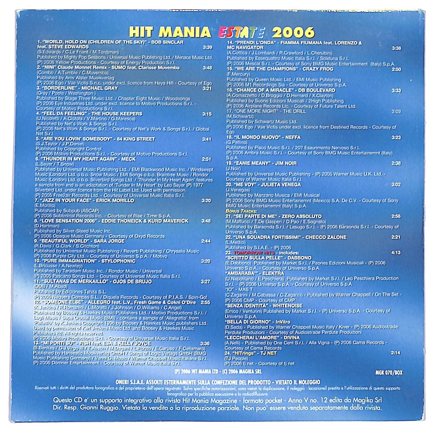 EBOND Various - Hit Mania Estate 2006 Original Versions CD CD088639