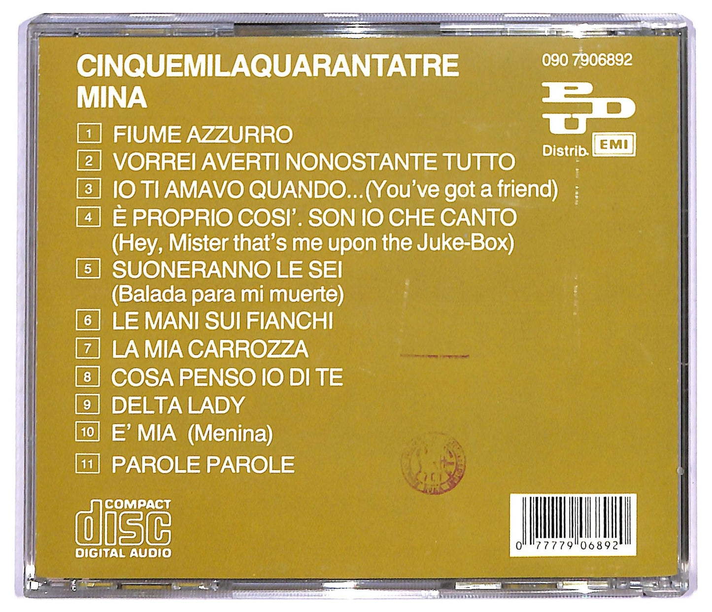 EBOND Mina - Cinquemilaquarantatre CD CD088711
