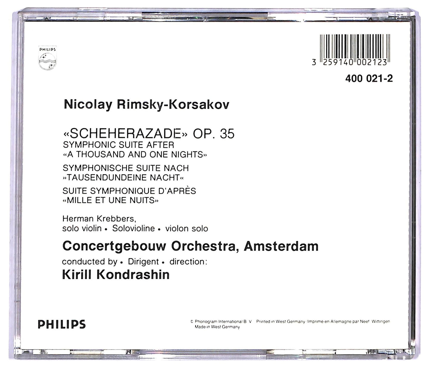 EBOND Rimsky- Korsakov - Scheherazade CD CD088722