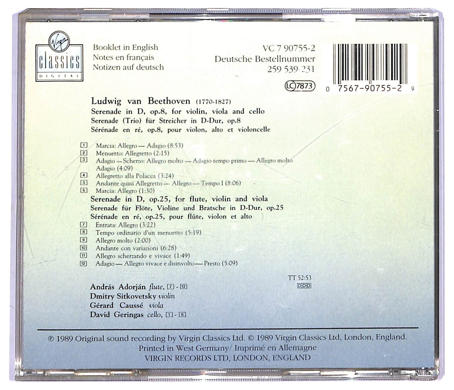 EBOND Beethoven - Serensdes op.8 & op.25 CD CD088731