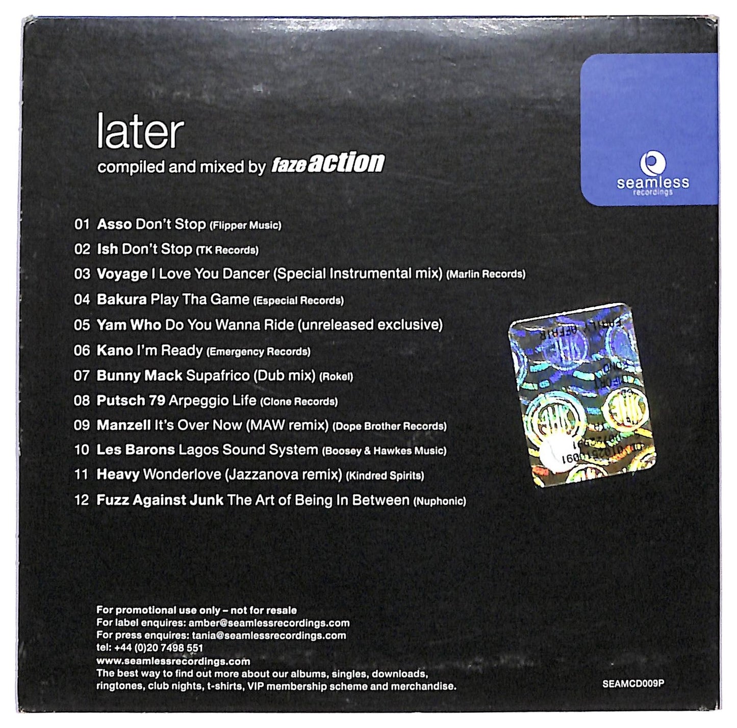 EBOND Faze Action - Later CD CD088844