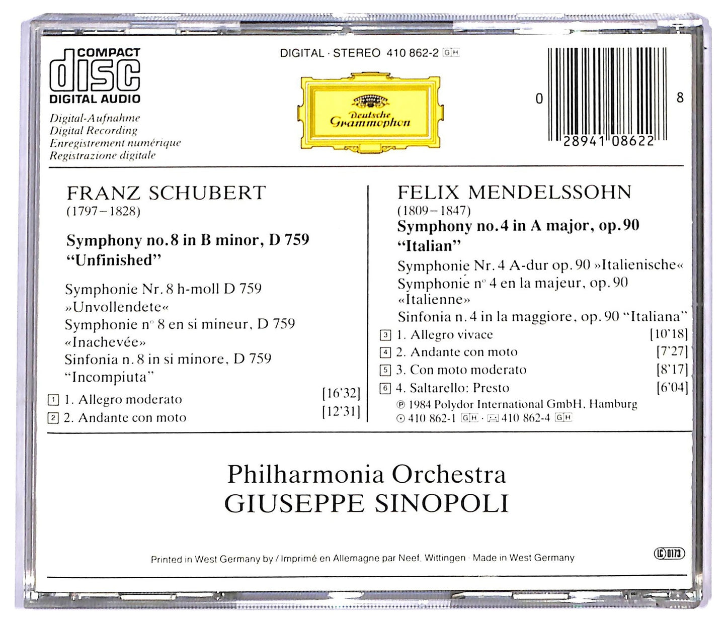 EBOND Mendelssohn - Symphonie No.8 CD CD088849