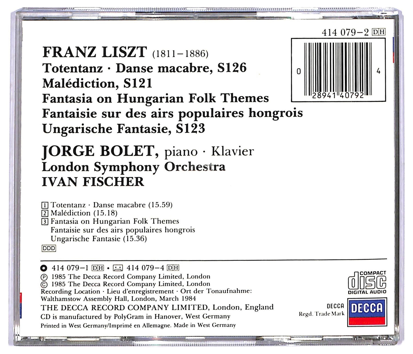 EBOND Liszt Jorge Bolet - Totentanz.Malediction CD CD088906