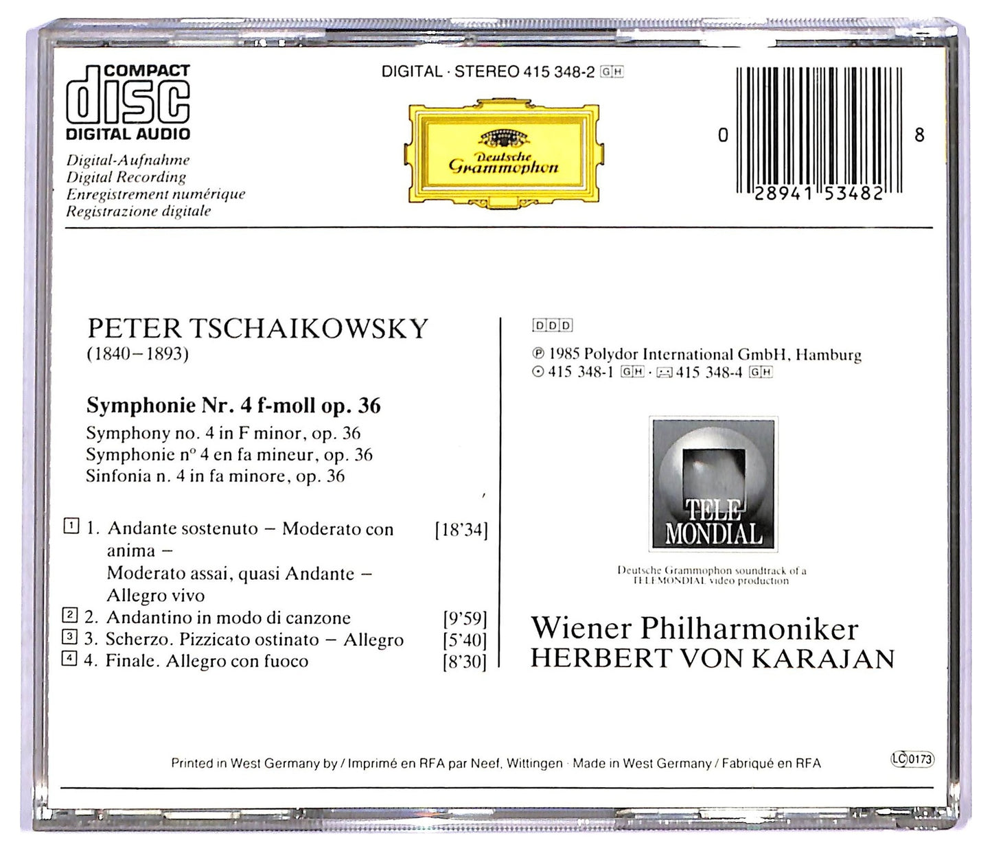 EBOND Tschaikowsky - Tschaikowsky: Symphonie No.4 CD CD089040