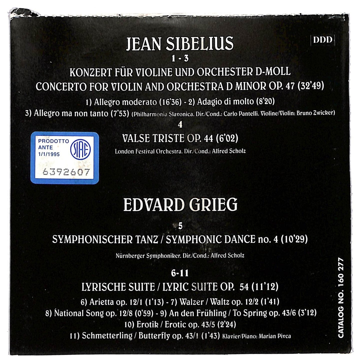 EBOND Jean Sibelius Edvard Grieg - concerto for violin symphonic dance no.4 CD CD089351