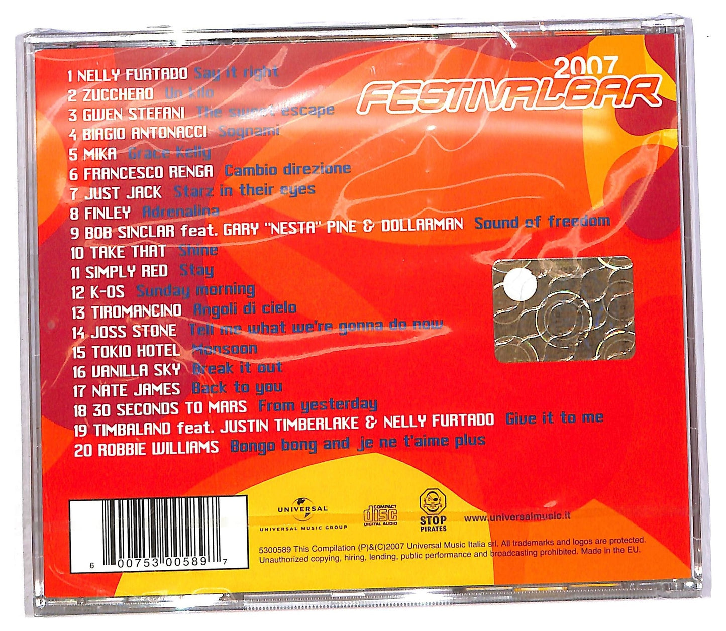 EBOND Festivalbar 2007 - Compilation Rossa CD CD089356