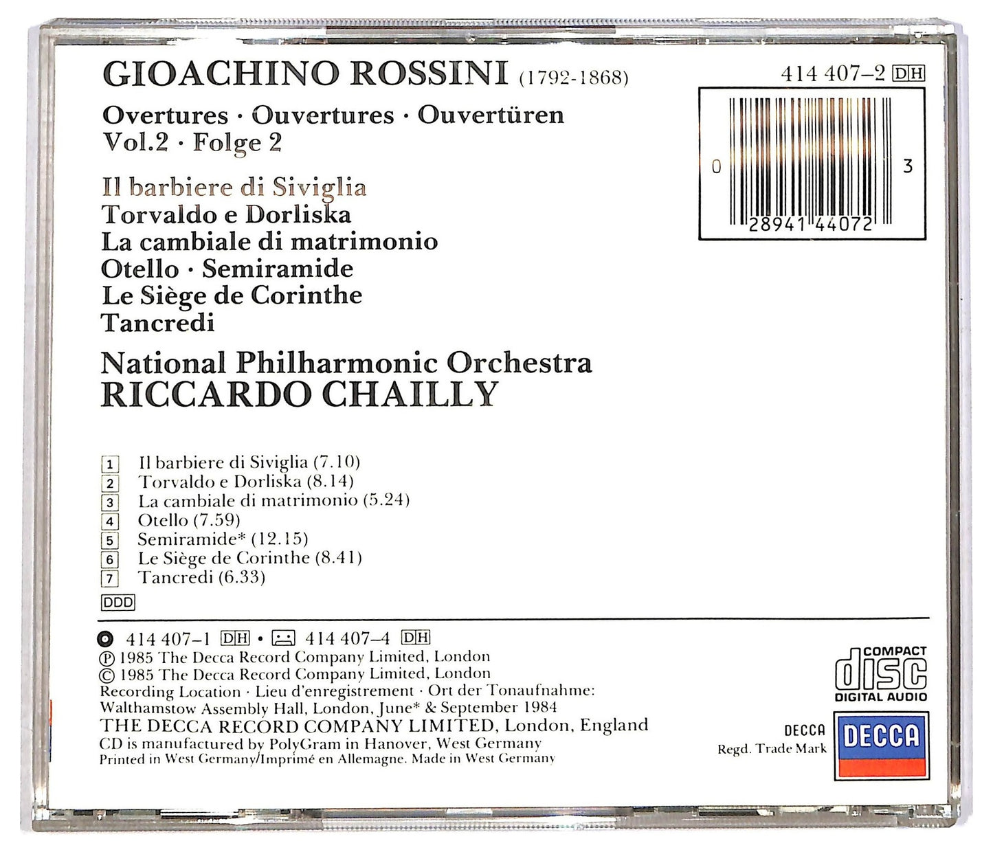 EBOND Rossini - Overtures Vol. 2 · Ouverturen Folge 2 CD CD089566