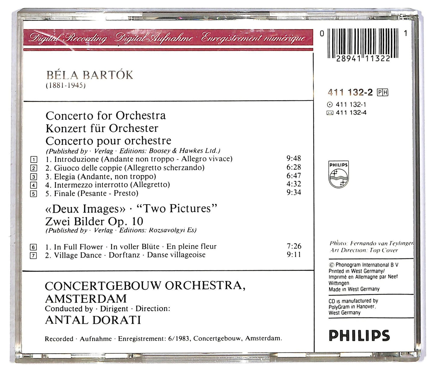 EBOND Bartok - Concerto For Orchestra Deux Images Op. 10 CD CD089617