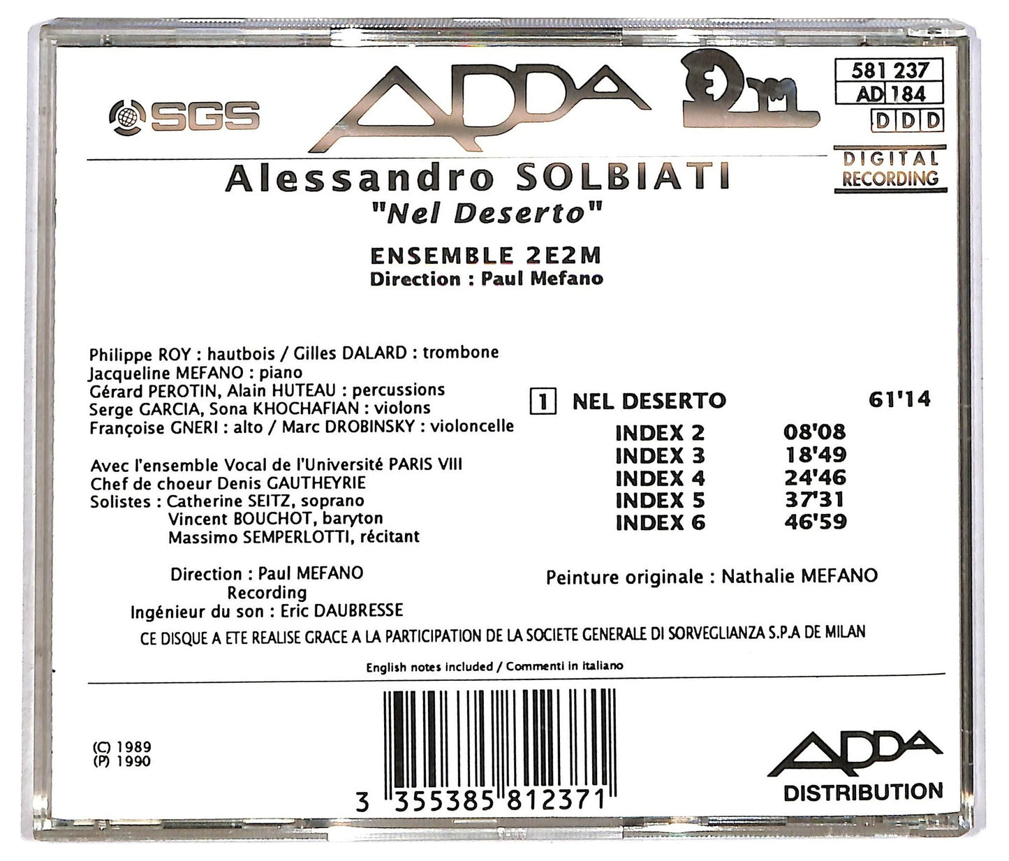 EBOND Alessandro Solbiati - Nel Deserto CD CD089624
