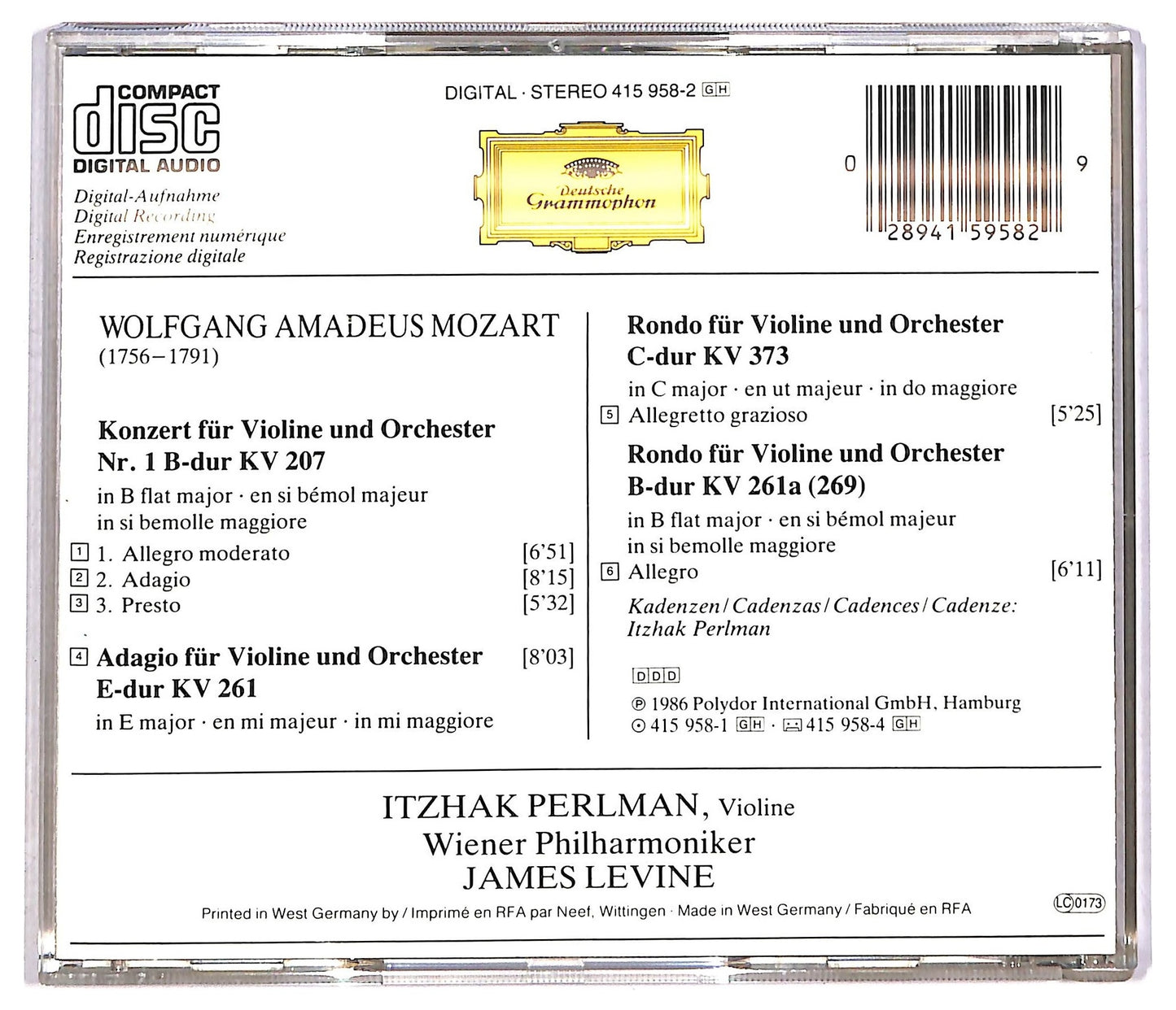 EBOND Mozart - Violinkonzert No.1 Adagio K.261 CD CD089654