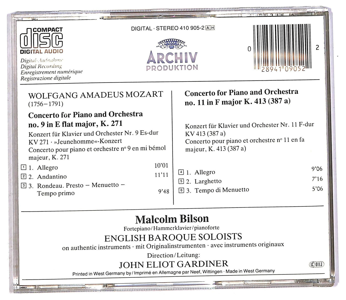 EBOND Mozart - Concertos Pour Piano No.9 K.271 No.11 K.413 CD CD089716