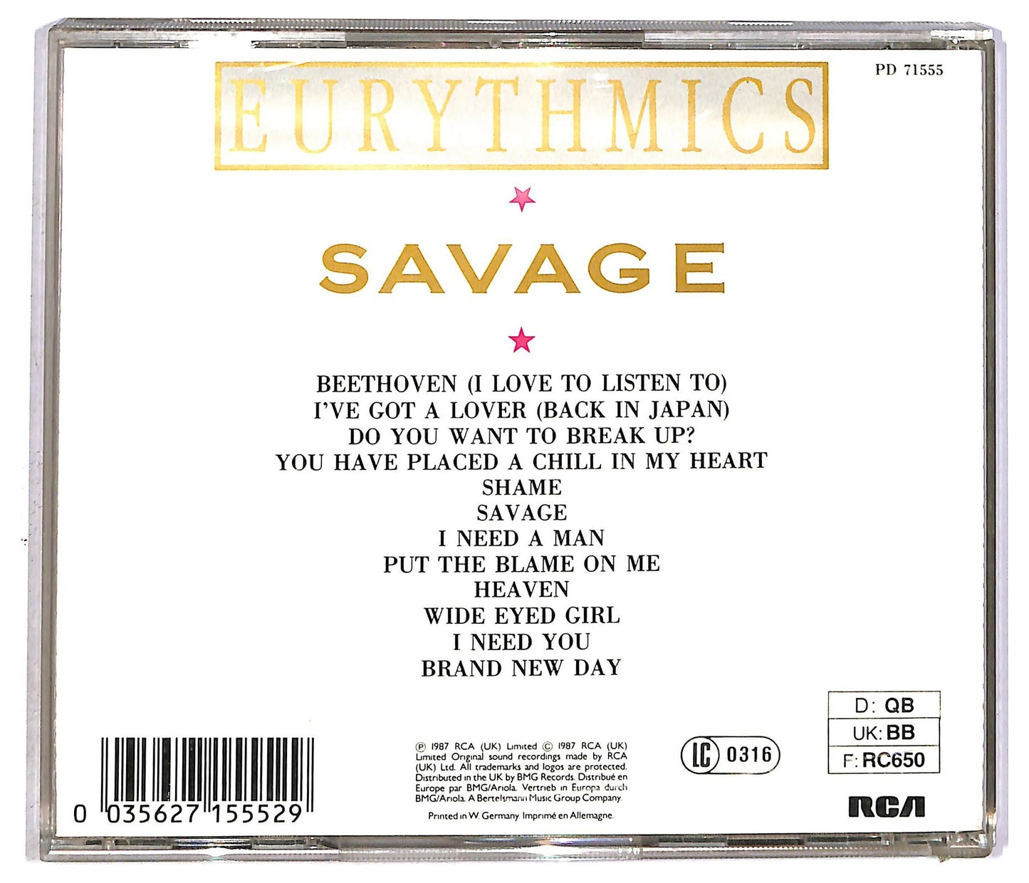 EBOND Eurythmics - Savage CD CD089721