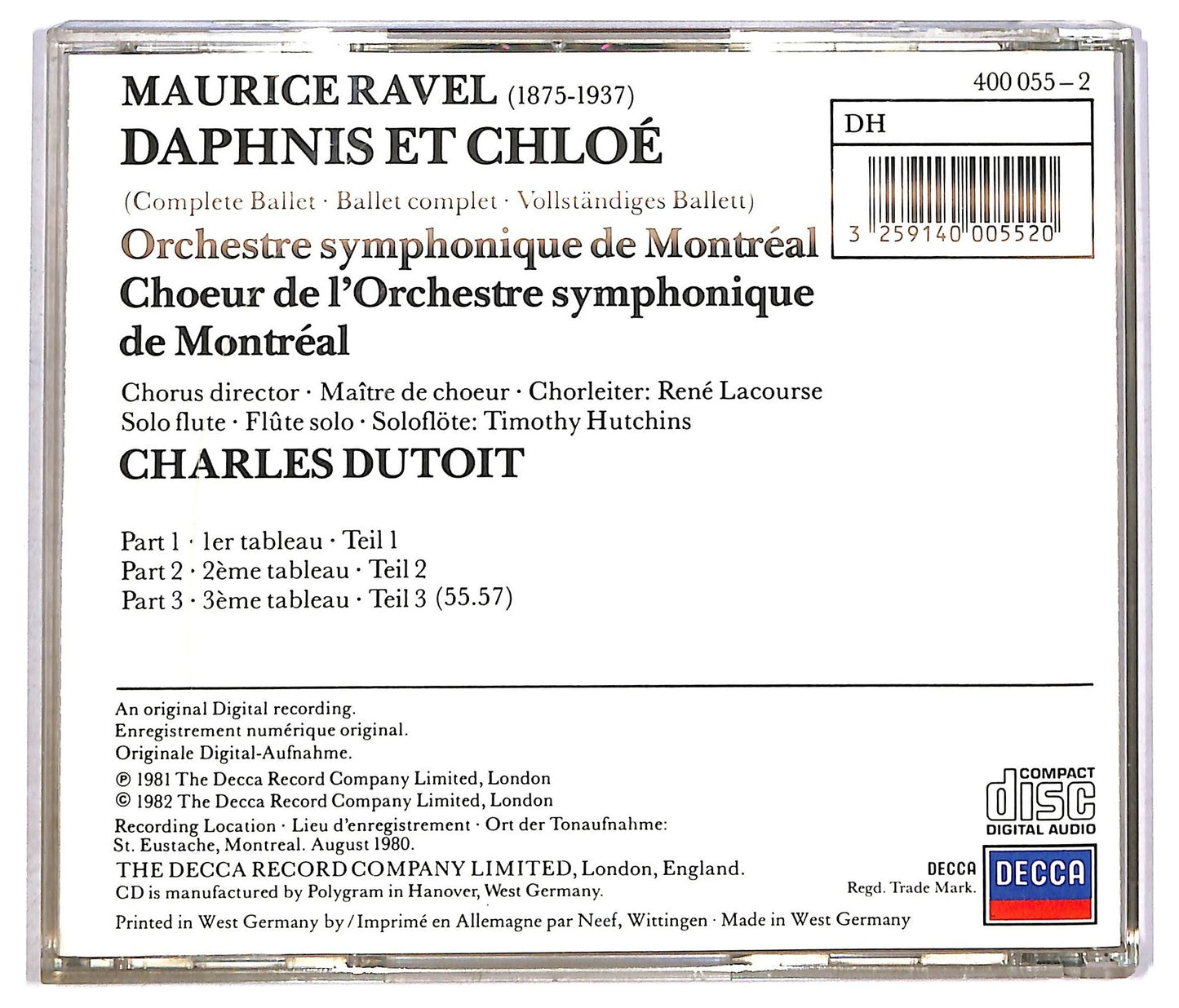 EBOND Ravel Choeur - Daphnis Et Chloe CD CD089732