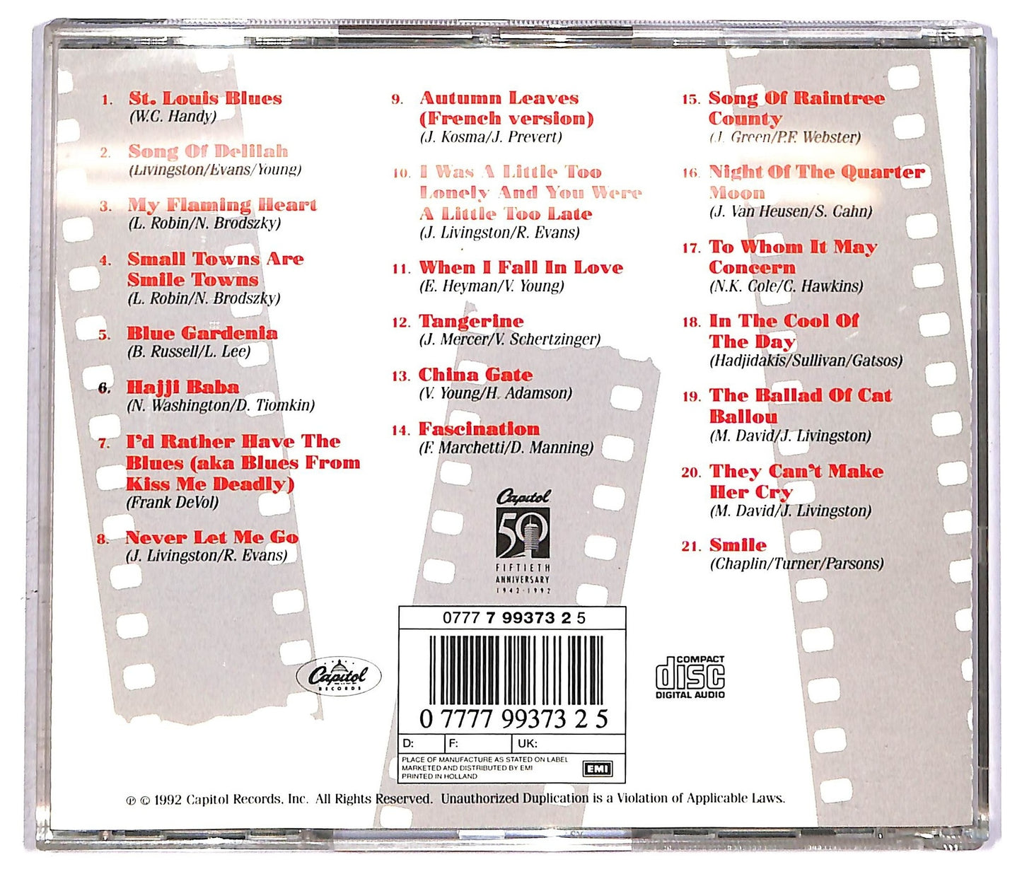 EBOND Nat King Cole - Nat King Cole At The Movies CD CD089811