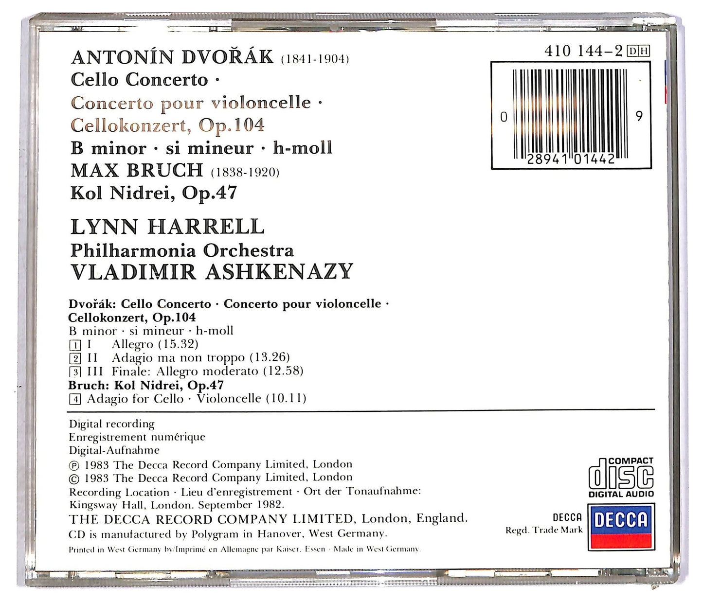 EBOND Dvořak - Cello Concerto Kol Nidrei CD CD089840