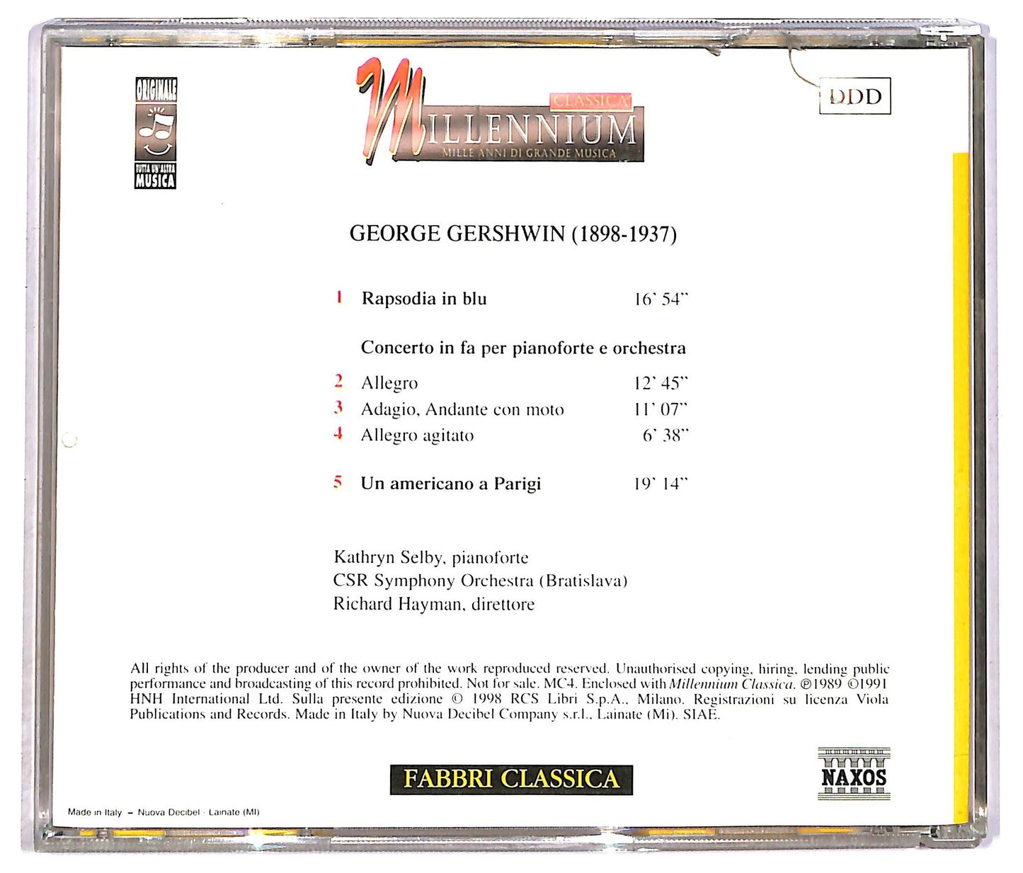 EBOND Gershwin - Rapsodia In Blue Concerto In Fa CD CD089846