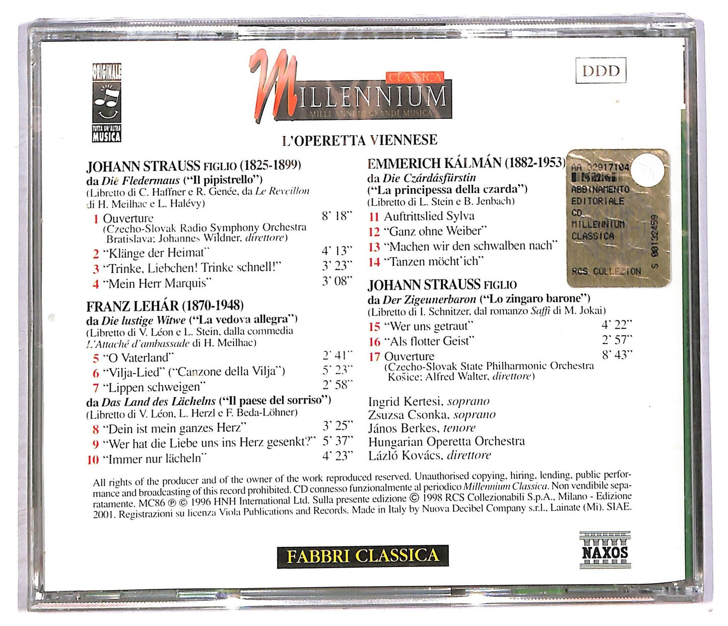 EBOND J. Strauss Figlio Lehar*, Kalman - L'Operetta Viennese CD CD089853