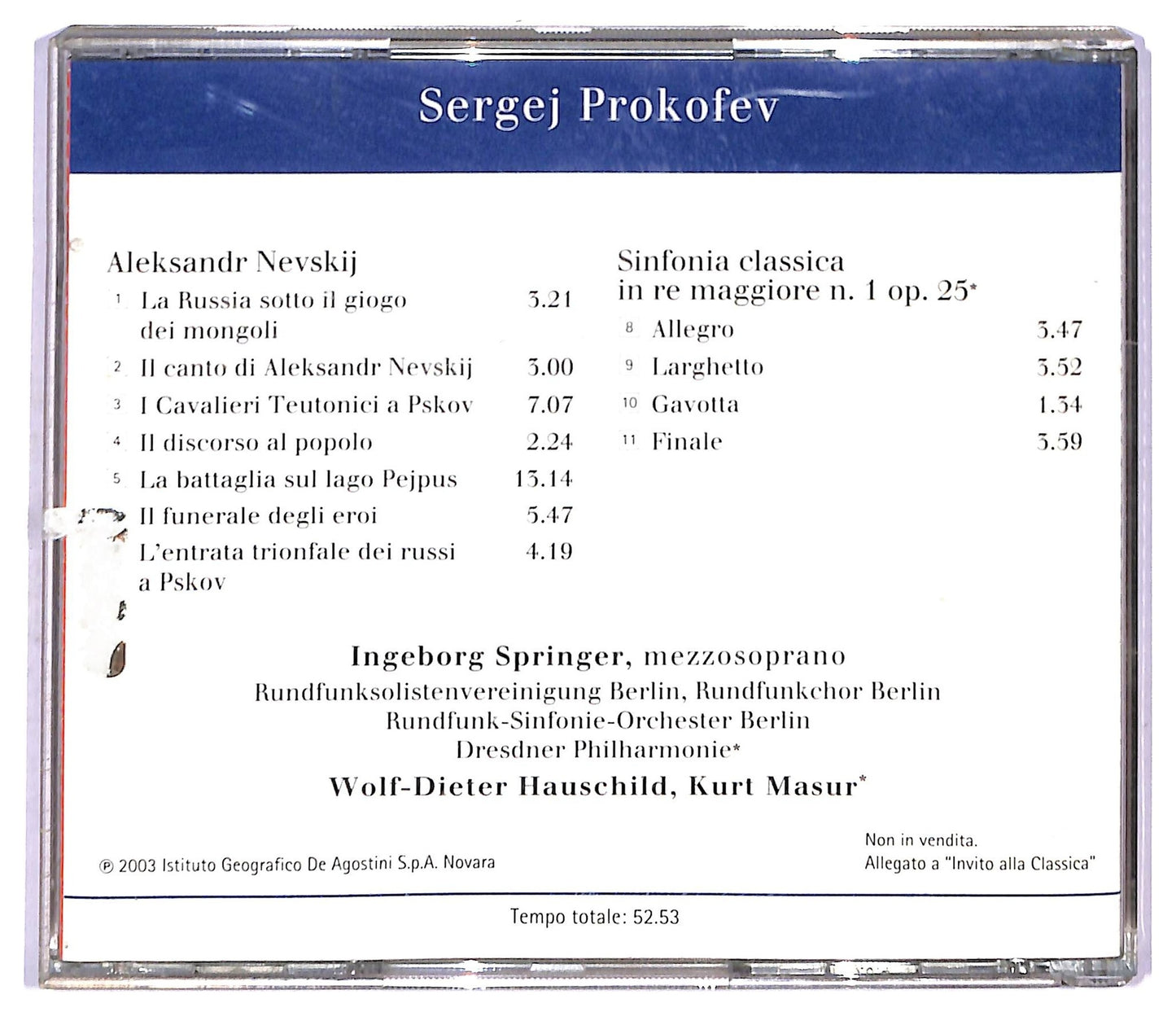 EBOND Prokofiev - Aleksandr Nevskij Sinfonia Classica CD CD089928