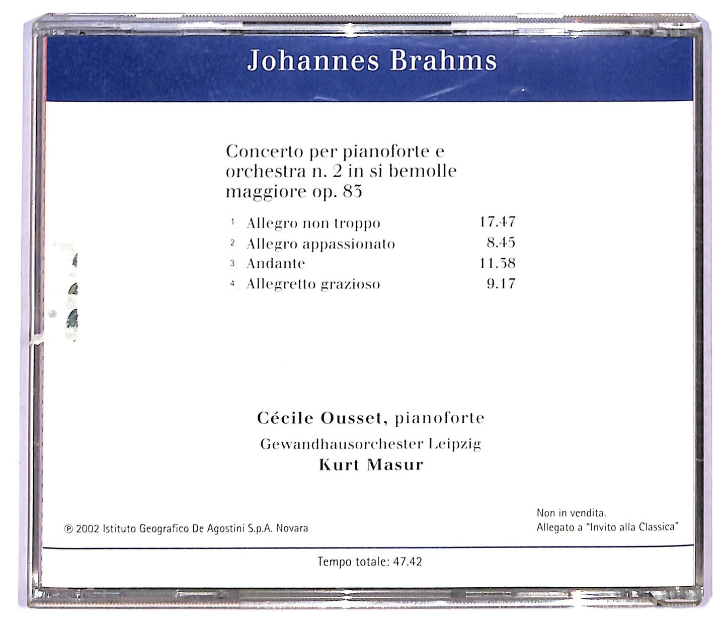 EBOND Brahms - Concerto per Pianoforte N. 2 Op. 83 CD CD089937